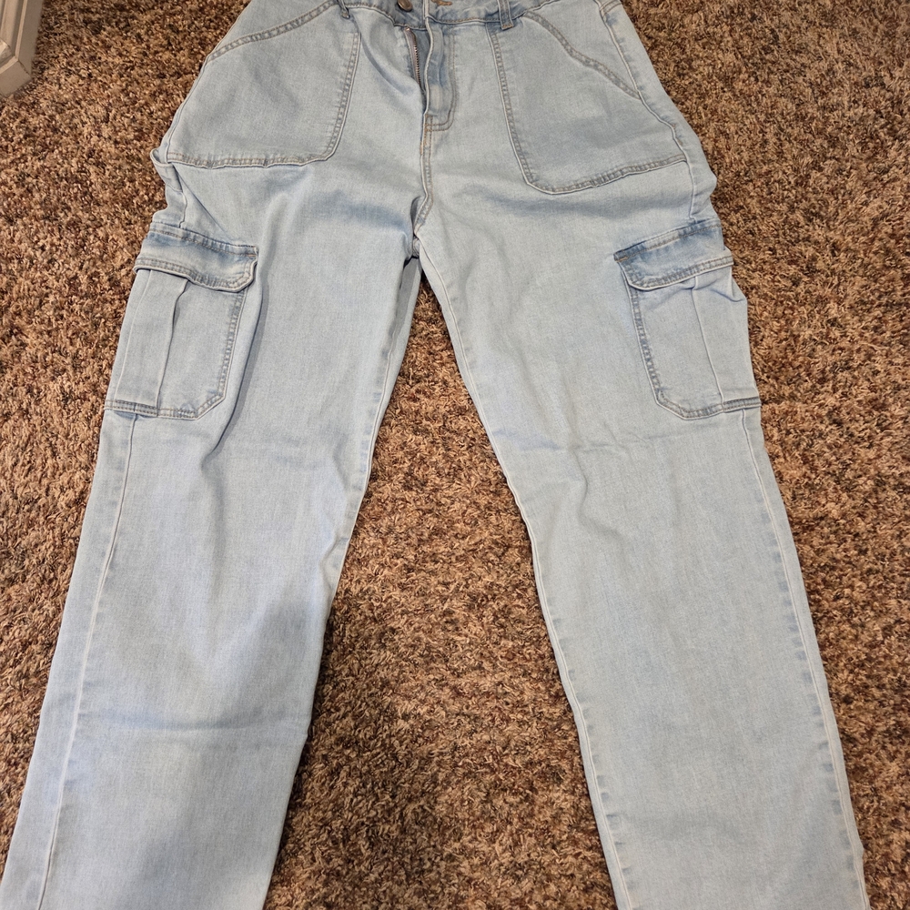 Wax Jean Light Denim Cargo Pants